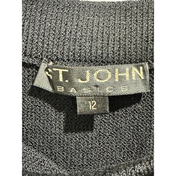 St John Basics Knit Skirt Women's 12 Black Maxi Pull On Classic Career Elegant - Picture 3 of 4